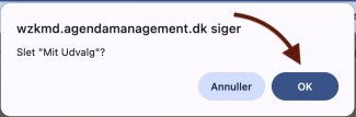 Bekræft sletningen af udvalget i pop-up boksen