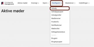 Tryk på konfigurer og vælg udvalg