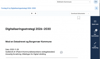 Tryk på højremenuen for at vælge del kommentar