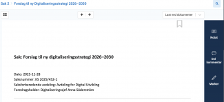 Trykk på høyre-menyen for å velge del kommentar